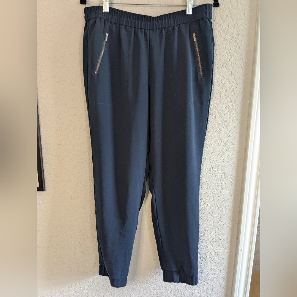 J. Crew Navy Turner Jogger Pants with Zipper Pockets Elastic Waist And Hem 10